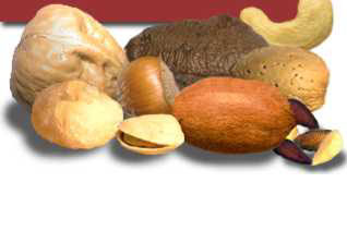 Walnuts,Macadamia nuts, Hazelnuts, Pistachios, Brazil nuts, Pecans, Almonds, Cashews, Pine nuts.